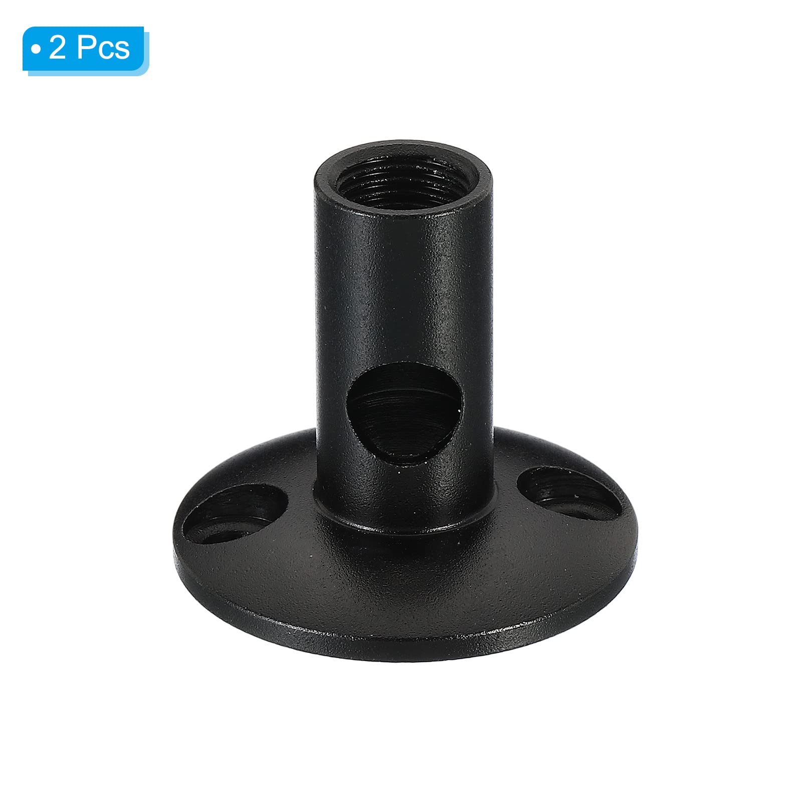 PATIKIL Microphone Flange Mount, 2 Pack M10 Fine Thread Female Thread Nut Screw Round Base for Microphone Gooseneck Hose Adapter